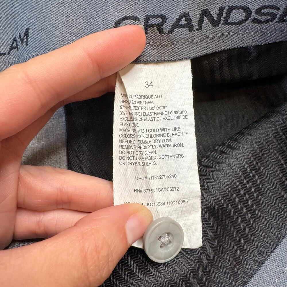 Grand Slam Performance Mens Golf Shorts Grey Size 34 Flat Front Active - Picture 5 of 5